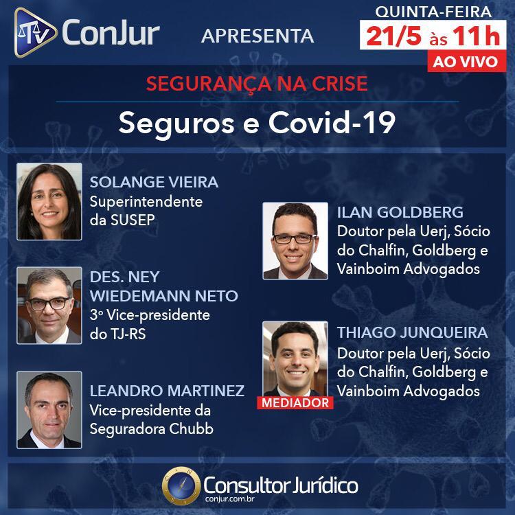 Especialistas debatem sobre Covid-19 e seguros na TV ConJur